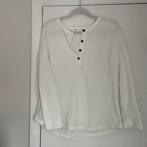 White Waffle Henley